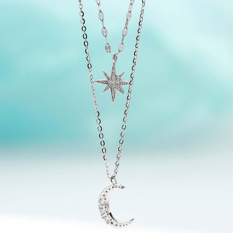 Star Moon Double Layer Necklace